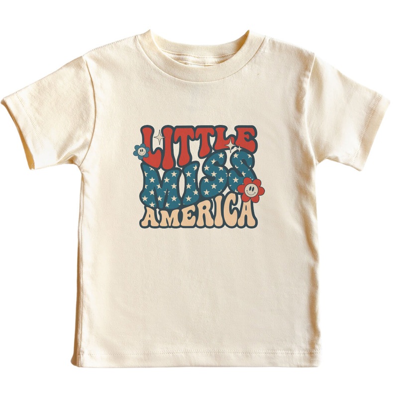 Little Miss America Kids Graphic Tee | Natural