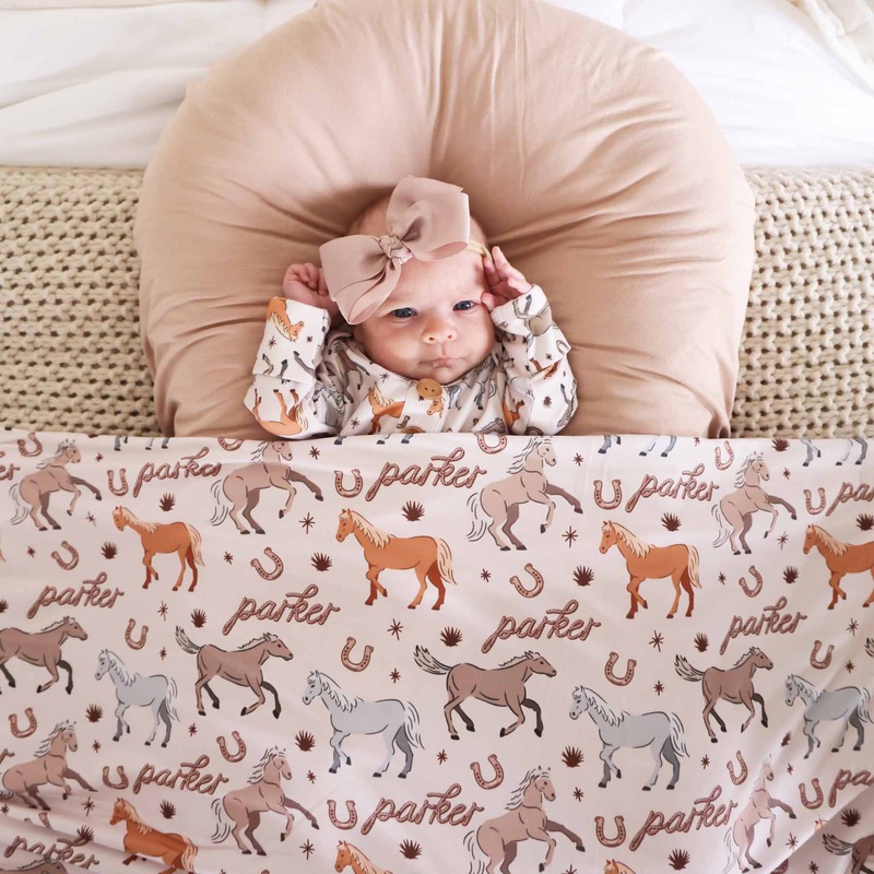 P’s Ponies Personalized Swaddle Blanket