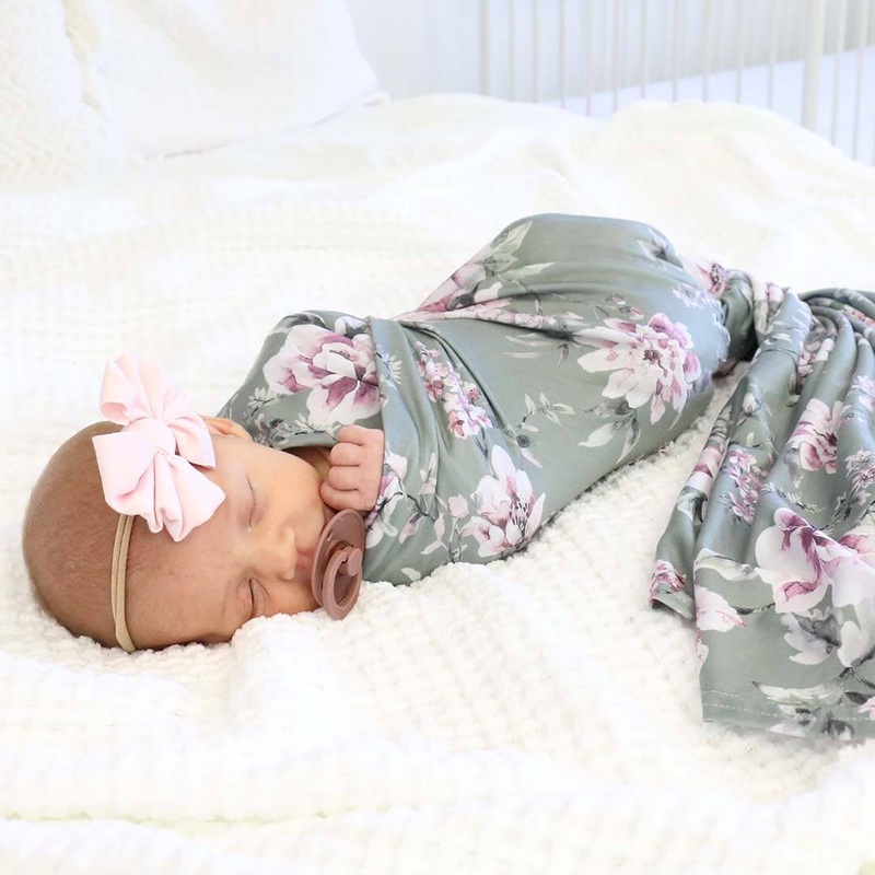 Saylor’s Sage & Blush Floral Oversized Swaddle Blanket