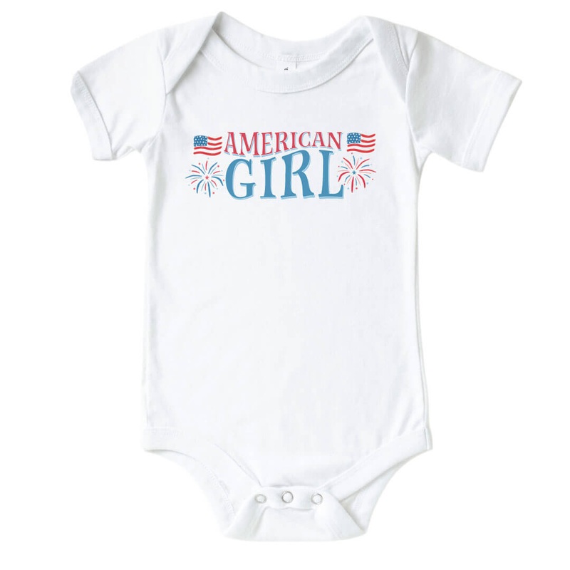 American Girl Fireworks Graphic Bodysuit | White