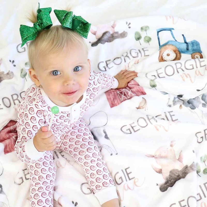 Frankie’s Farm Party Personalized Toddler Blanket
