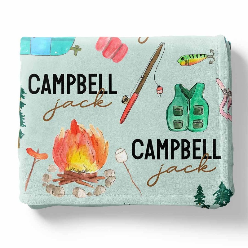 Happy Camper Personalized Kids Blanket