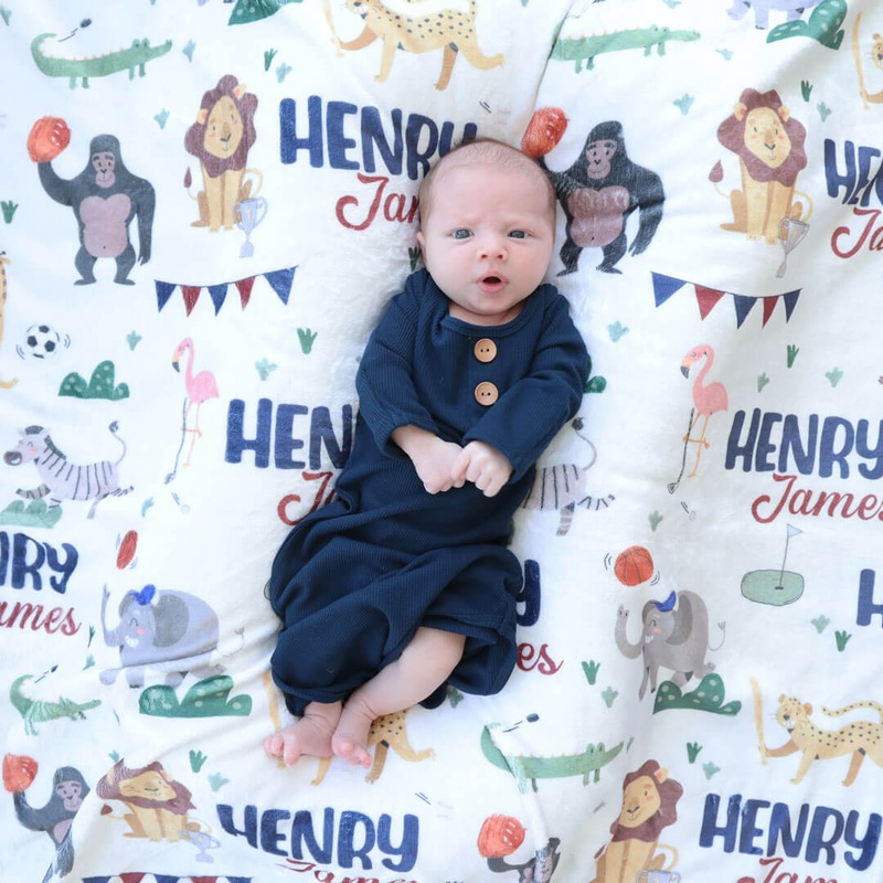 Safari Games Personalized Kids Blanket