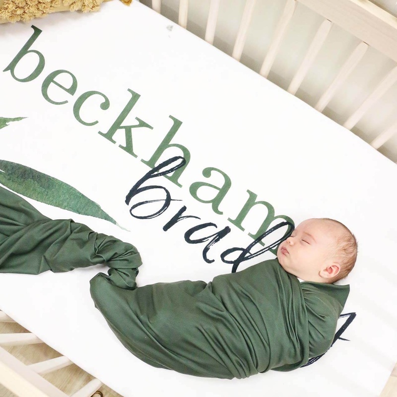 Solid Olive Green Bamboo Knit Swaddle Blanket