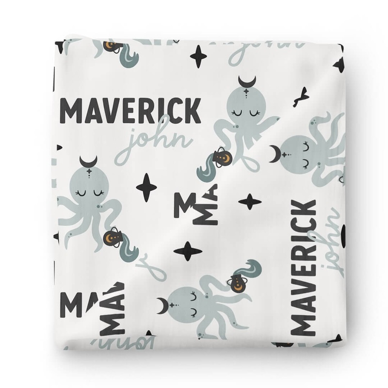 Zodiac Sign Personalized Baby Name Swaddle Blanket | Aquarius