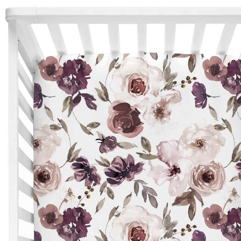 Demi’s Dusty Purple Floral Crib Sheet