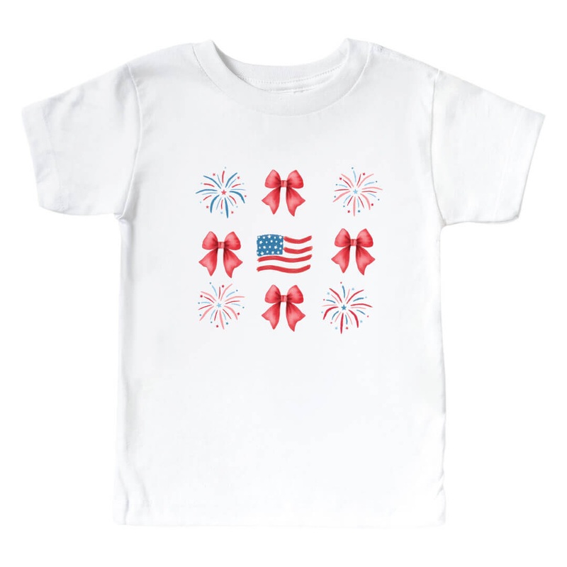 Fireworks & Bows Kids Graphic Tee | White