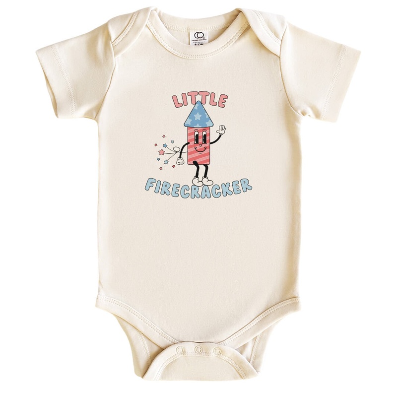 Little Firecracker Graphic Bodysuit | Natural