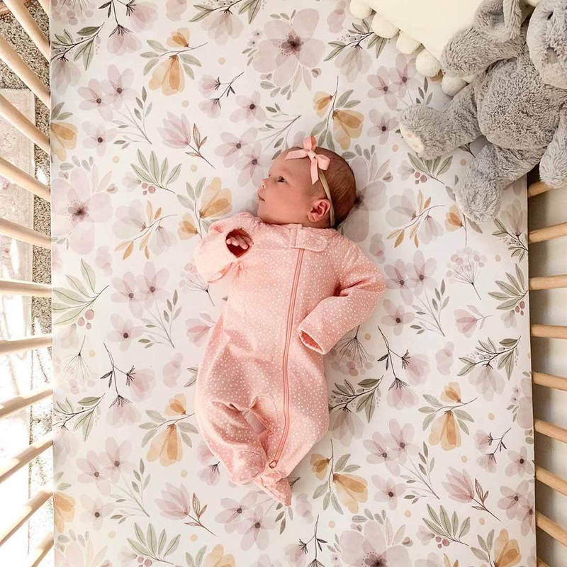 Maeve’s Mauve & Mustard Floral Crib Sheet