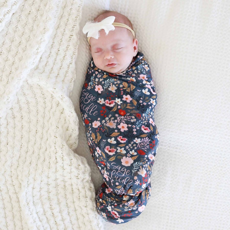 Midnight Meadow Personalized Swaddle Blanket