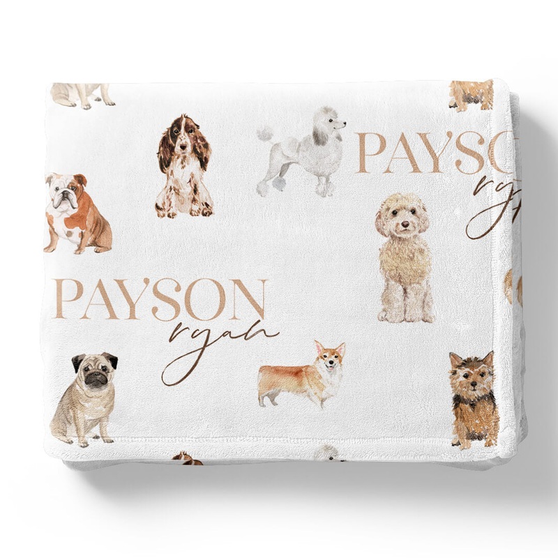Puppy Love Personalized Toddler Blanket