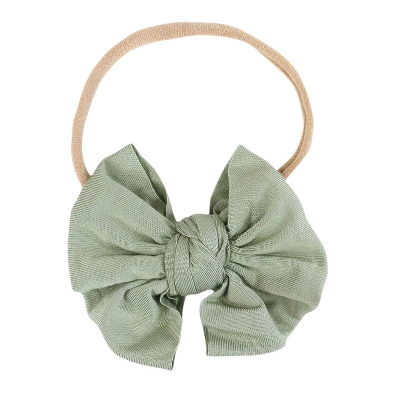 Solid Moss Knit Bow Headband