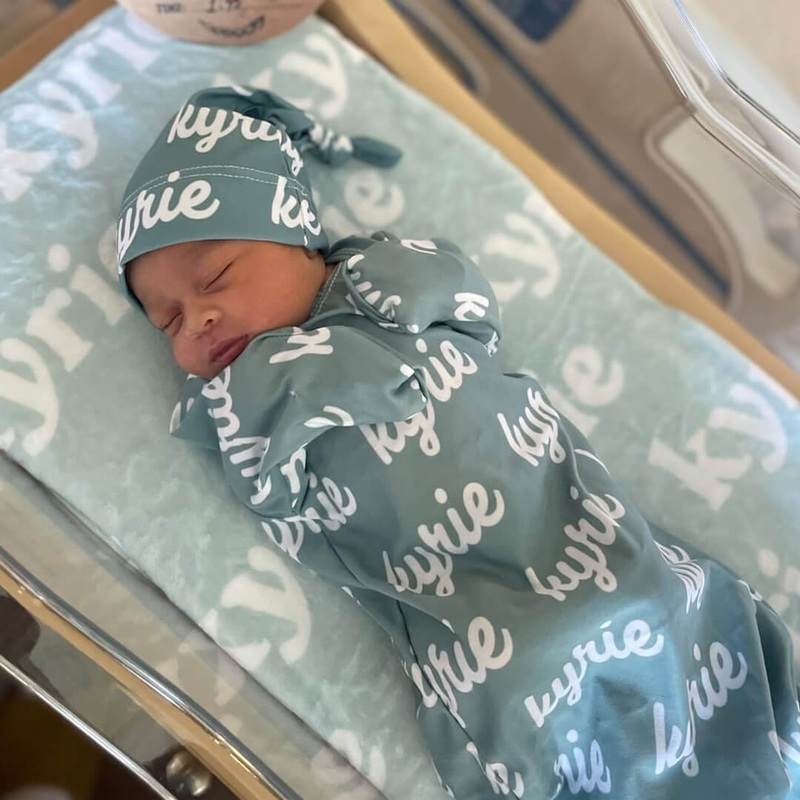 Solid Sky Personalized Newborn Baby Knot Gown