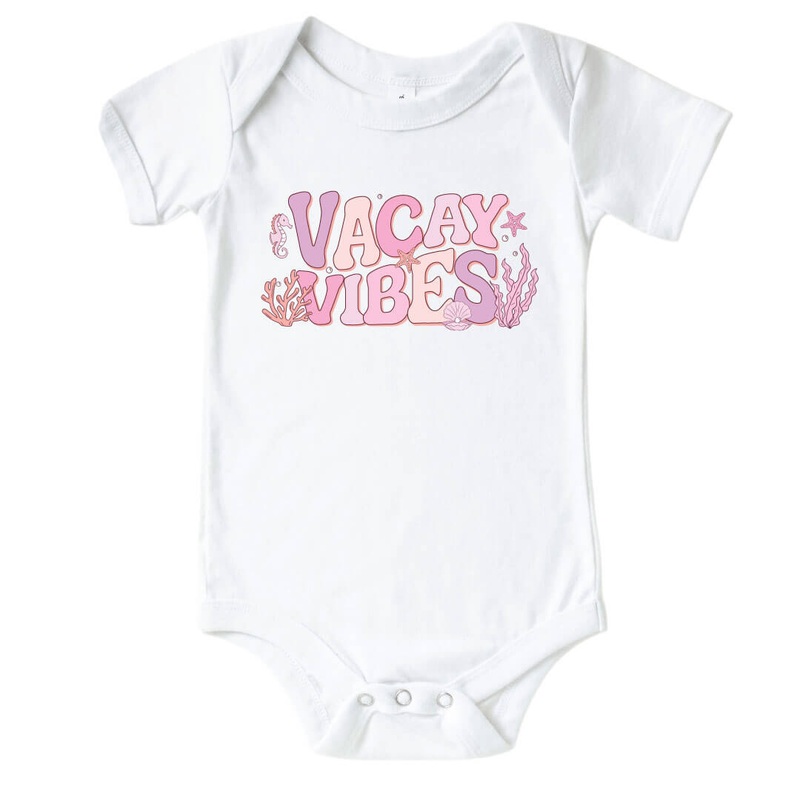 Vacay Vibes Graphic Bodysuit | White