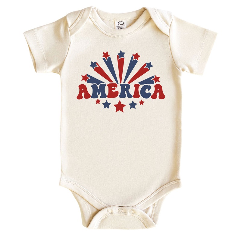 America Graphic Bodysuit | Natural