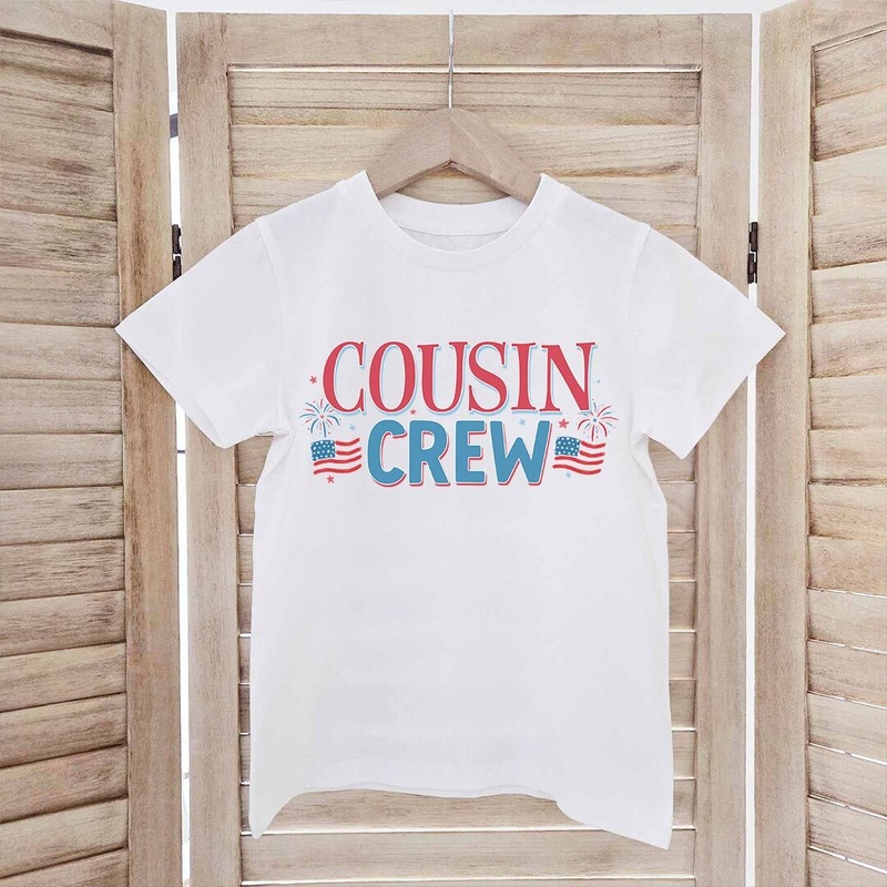 Cousin Crew Fireworks Kids Graphic Tee | White