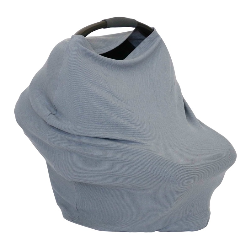 Dusty Denim Bamboo Waffle Multi-Use Stretchy Car Seat & Nursing Cover