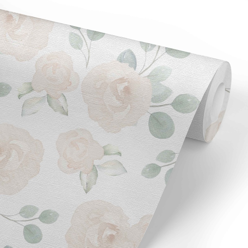 Eleanor’s Ivory Floral Removable Wallpaper