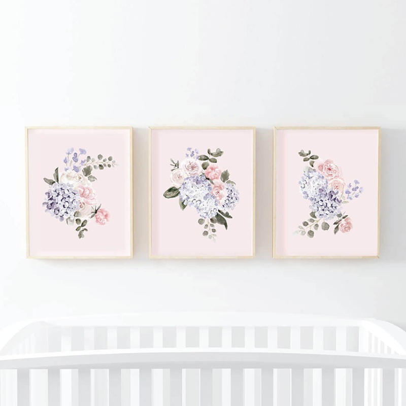 Henlee’s Hydrangea Bundled Digital Nursery Wall Art