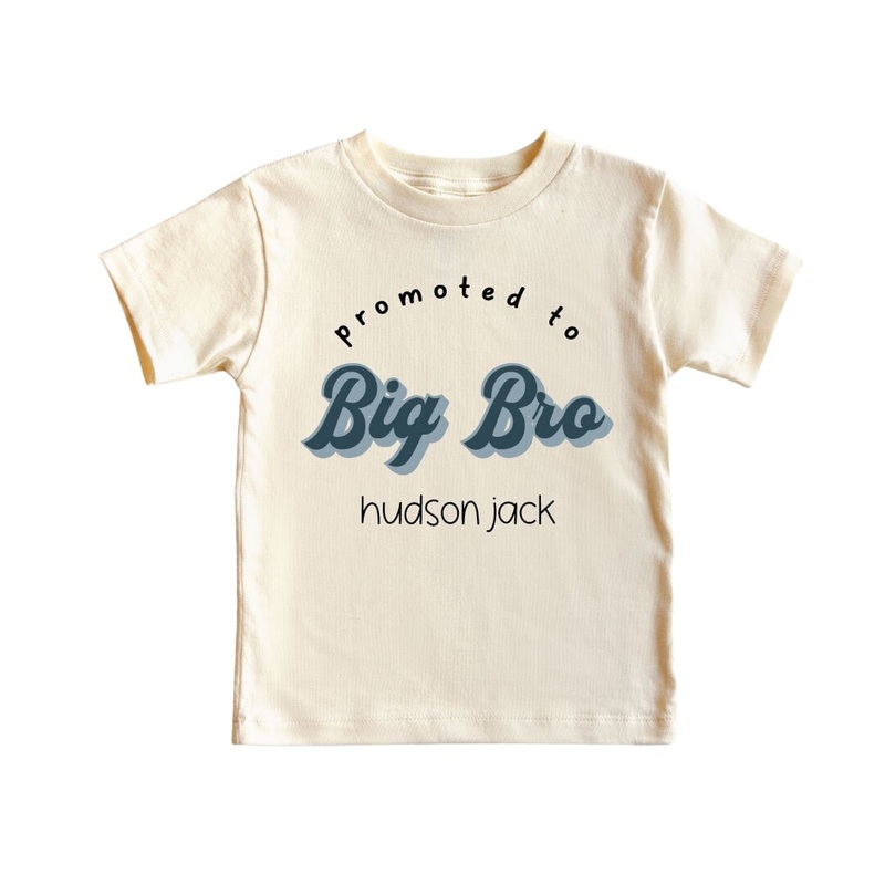 Personalized Promoted To Big Bro Tee | Natural