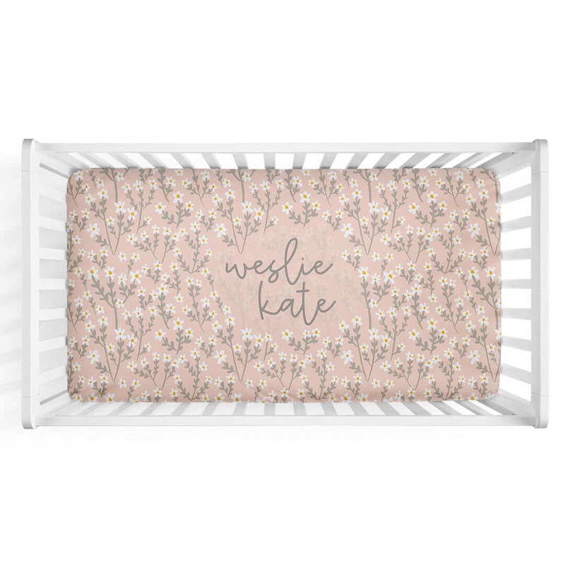 Weslie’s Wildflower Personalized Crib Sheet