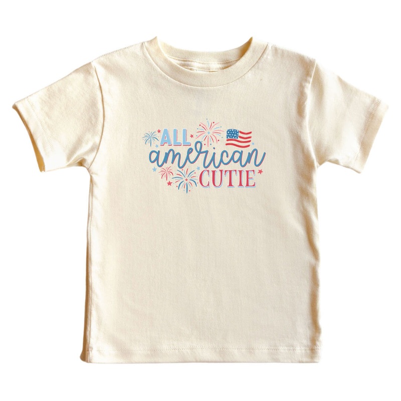 All American Cutie Kids Graphic Tee | Natural