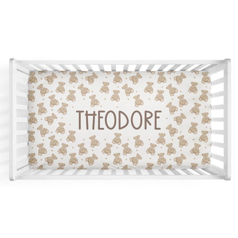 Beary Sweet Personalized Crib Sheet