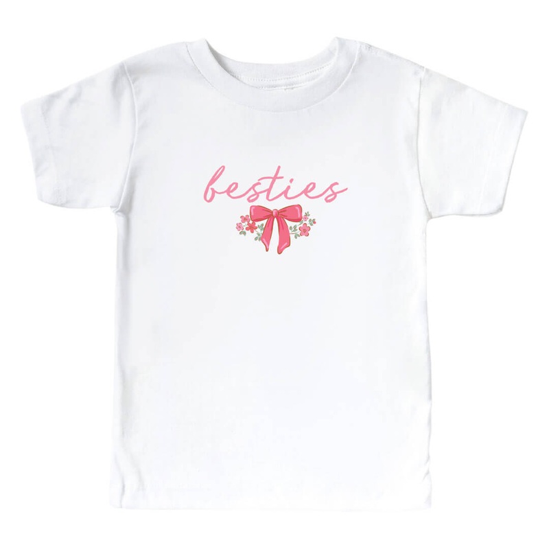 Besties Bows Kids Graphic Tee | White