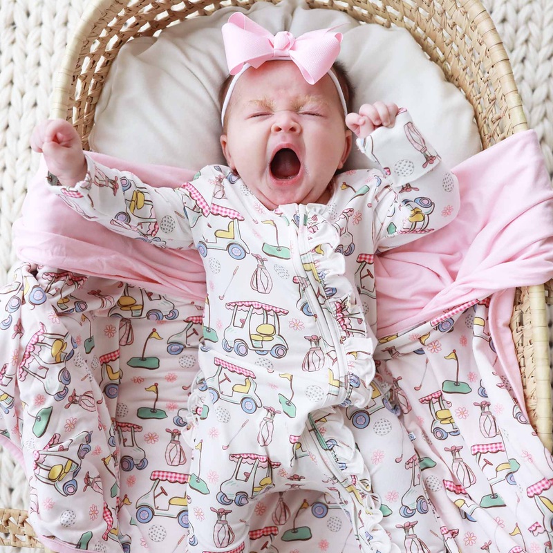 Country Club Cuties Ruffle Zipper Footie | Pink