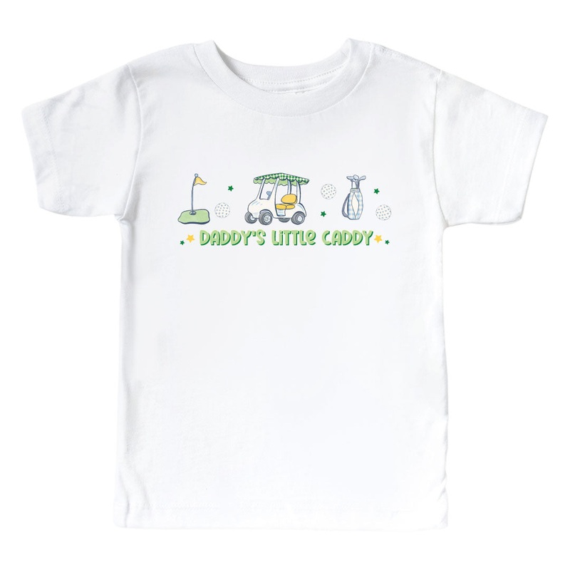 Daddy’s Little Caddy Kids Graphic Tee | White