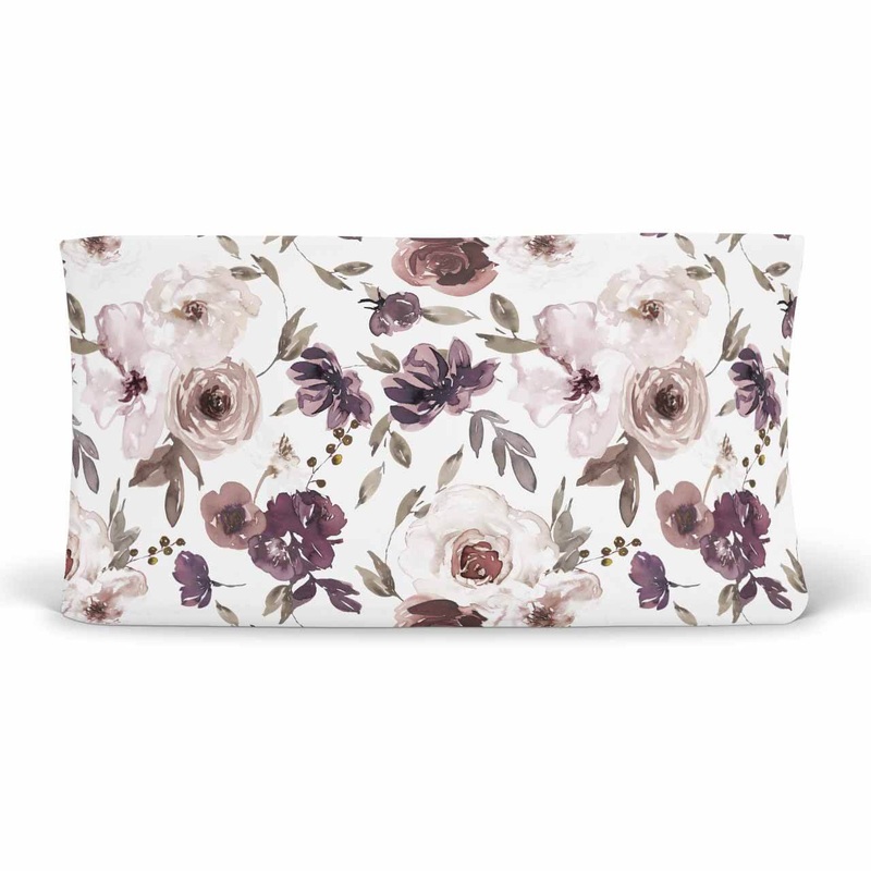 Demi’s Dusty Purple Floral Changing Pad Cover
