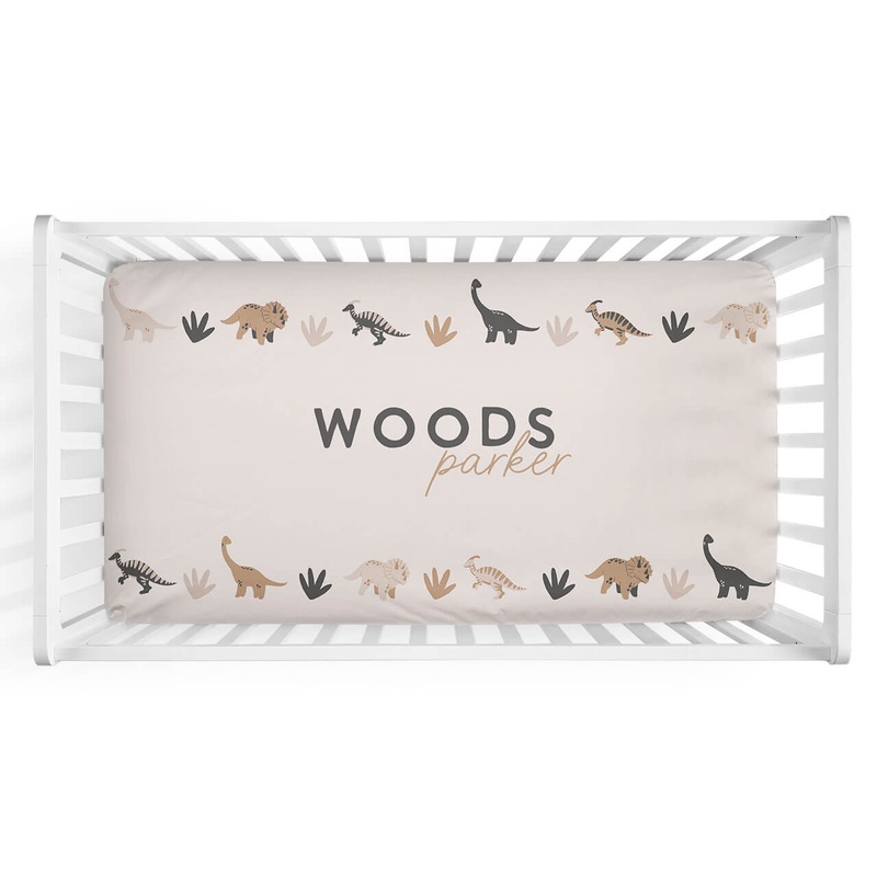Dino Days Personalized Crib Sheet