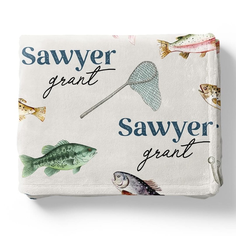 Gone Fishing | Personalized Kids Blanket