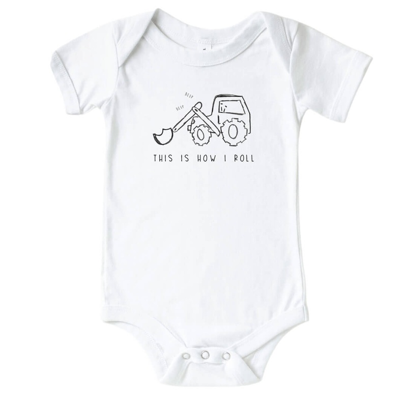 How I Roll Graphic Bodysuit | White