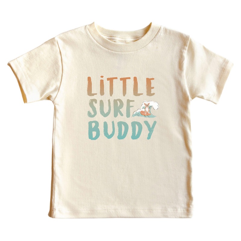 Little Surf Buddy Kids Graphic Tee | Natural