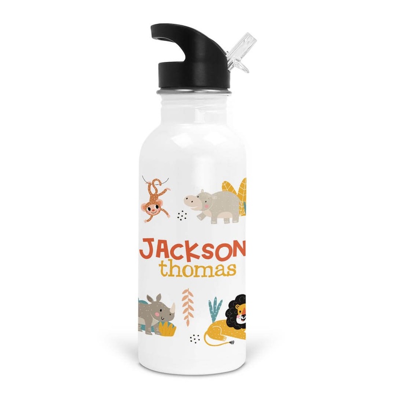 Safari Adventure Personalized Kids Water Bottle