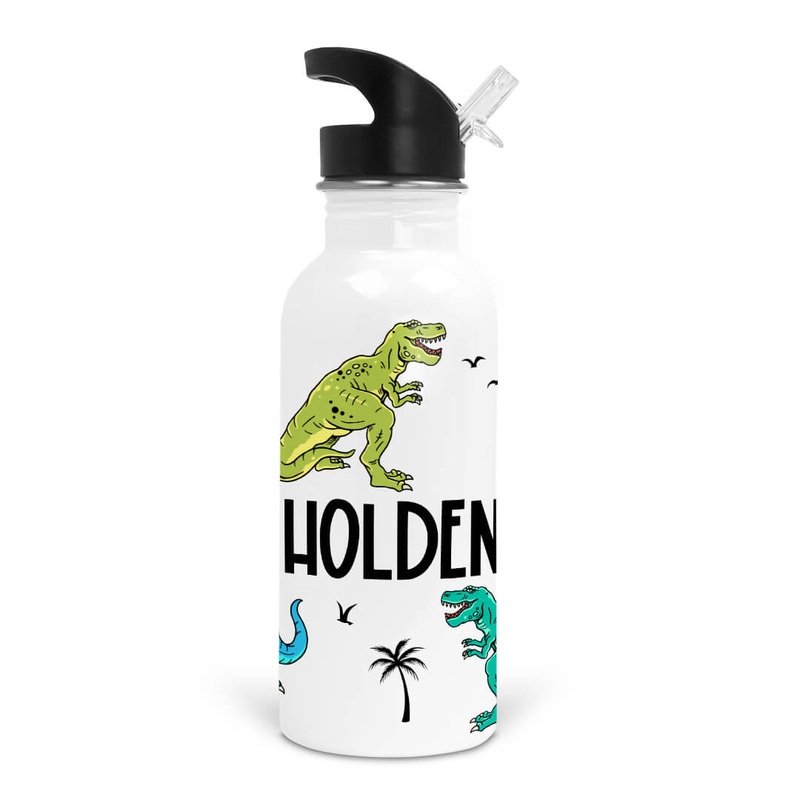 Tropical T-Rex Personalized Kids Water Bottle