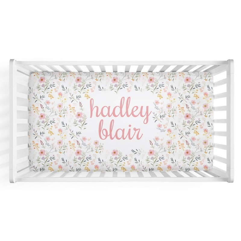 Winnie’s Wildflowers Personalized Crib Sheet