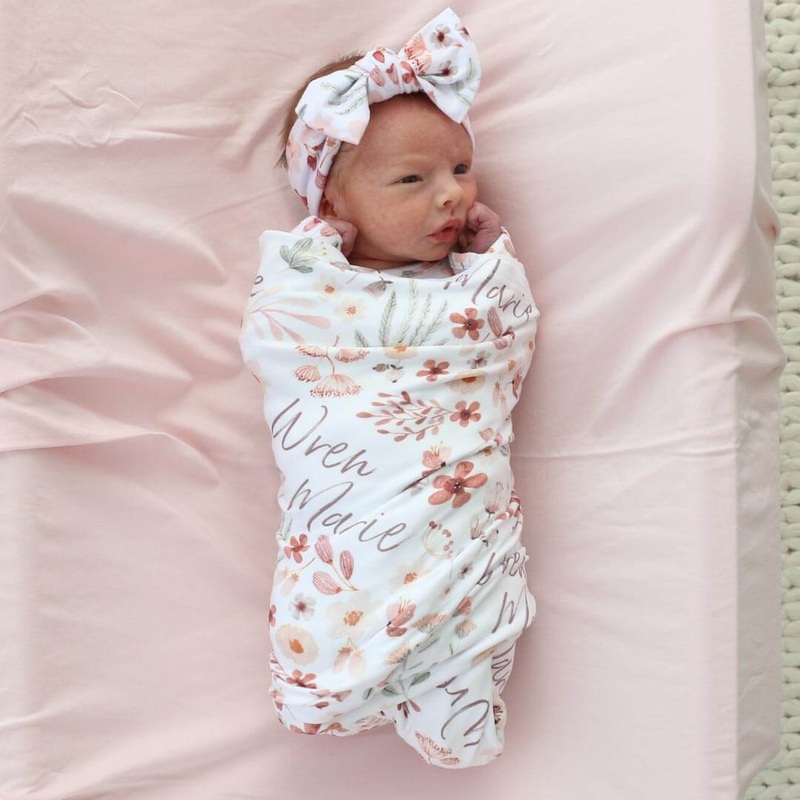 Wren’s Wildflower Personalized Swaddle Blanket