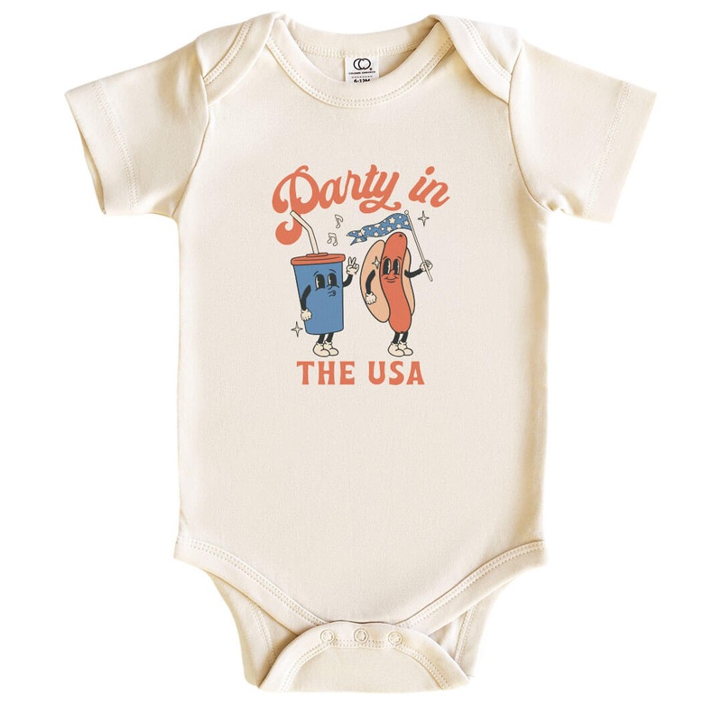 American Dog Graphic Bodysuit | Natural