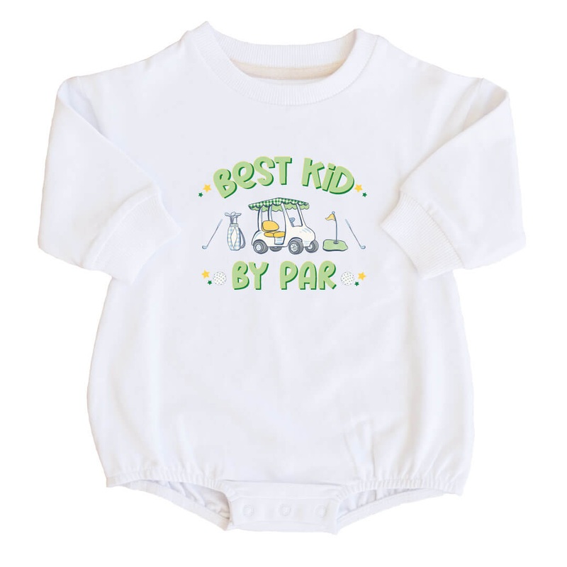 Best Kid By Par Graphic Sweatshirt Bubble Romper | White