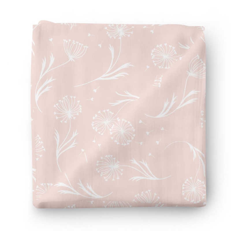 Blush Dandelion Swaddle Blanket
