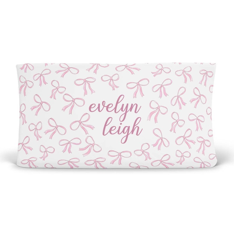 Blushing Bows Personalized Changing Pad Cover