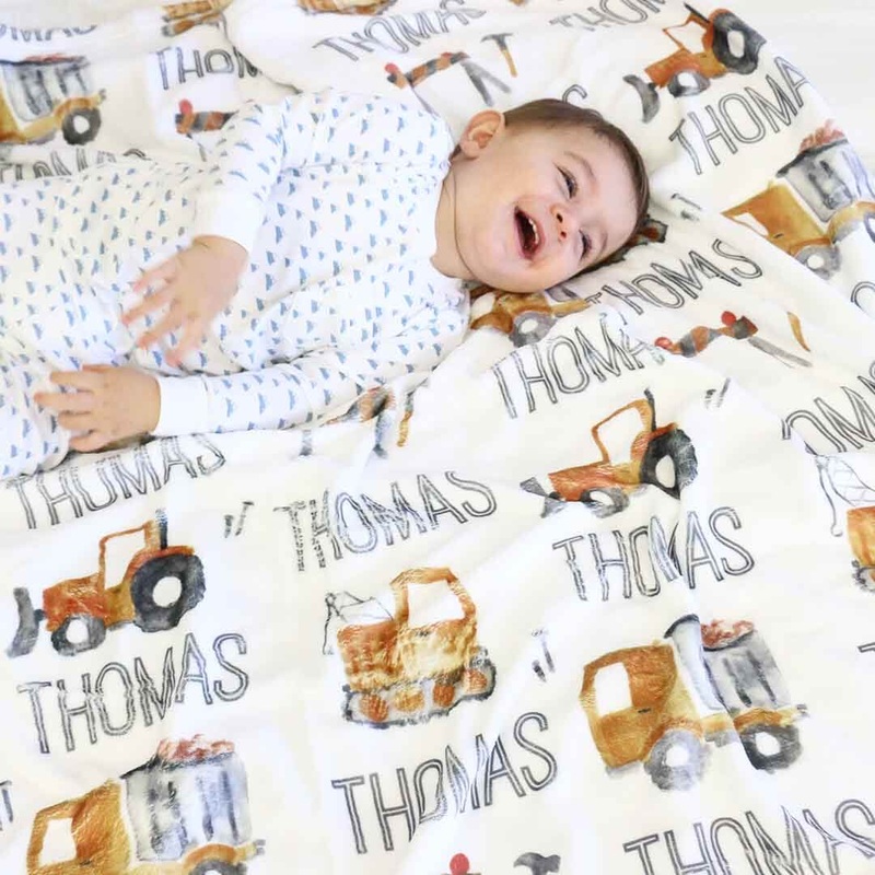 Little Digger Personalized Toddler Blanket