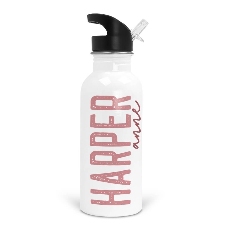 Mauve Ombre Personalized Kids Water Bottle