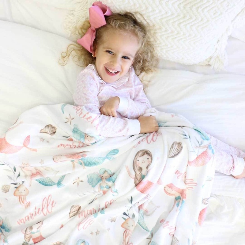 Mermaid Friends Personalized Toddler Blanket