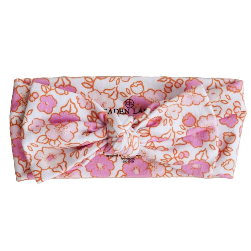 Palmer’s Pink Floral Knit Large Bow Headwrap