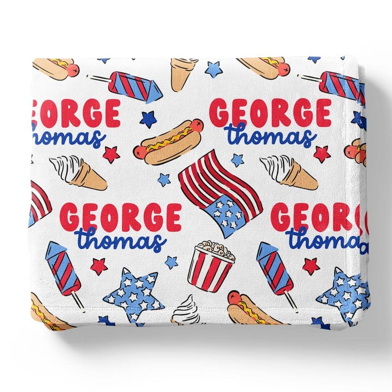 Party in the USA Personalized Kids Blanket | Fireworks