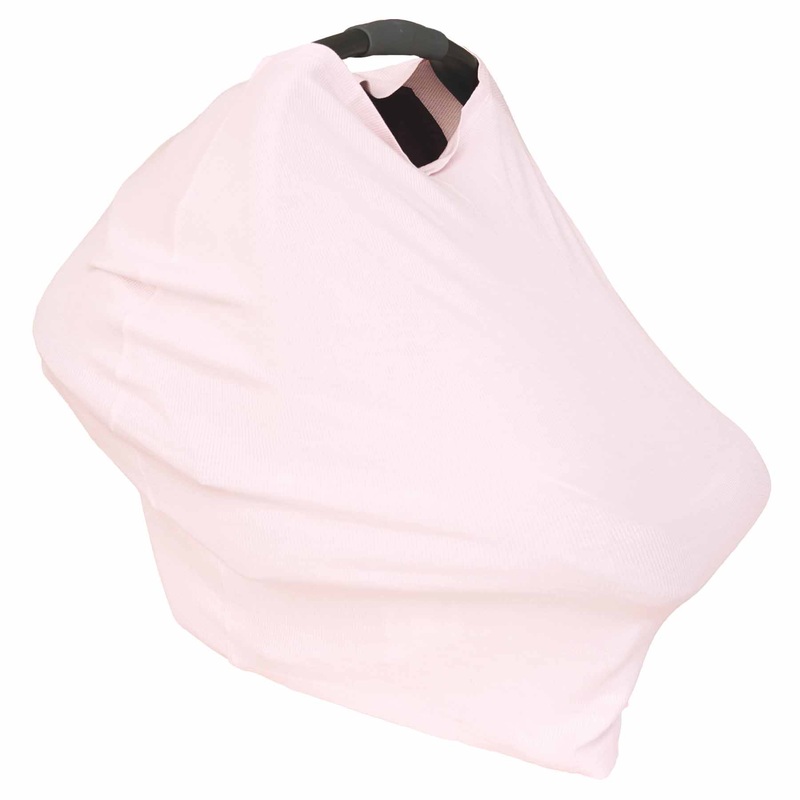 Pearl Pink Bamboo Waffle Multi-Use Stretchy Car Seat & Nursing Cover