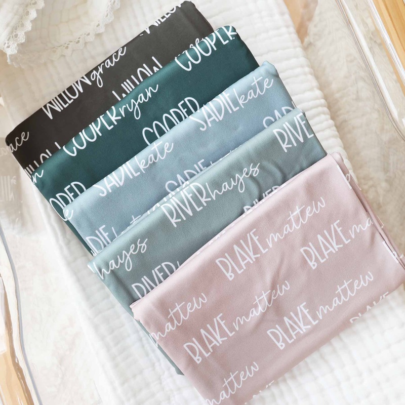 Personalized Baby Name Swaddle Blanket Font Duo | Best Selling Neutrals